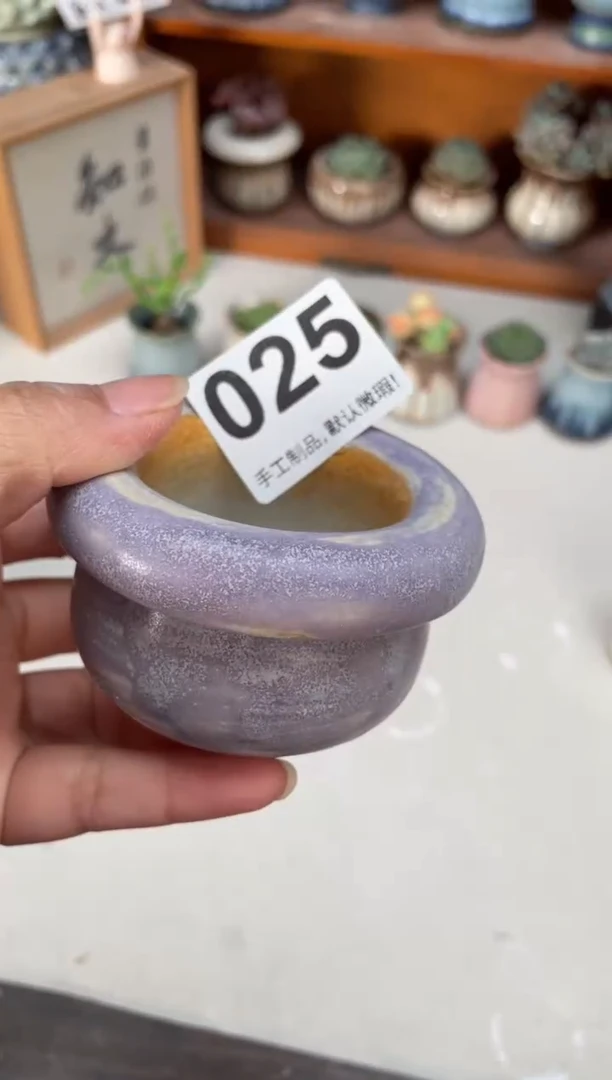 瓷片025知木小方花盆直播编号