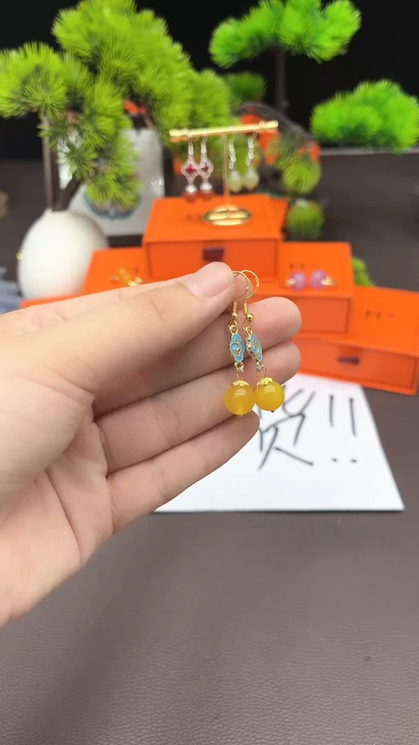 【闪购商品】玛瑙/玉髓耳钉银S925镶嵌533000