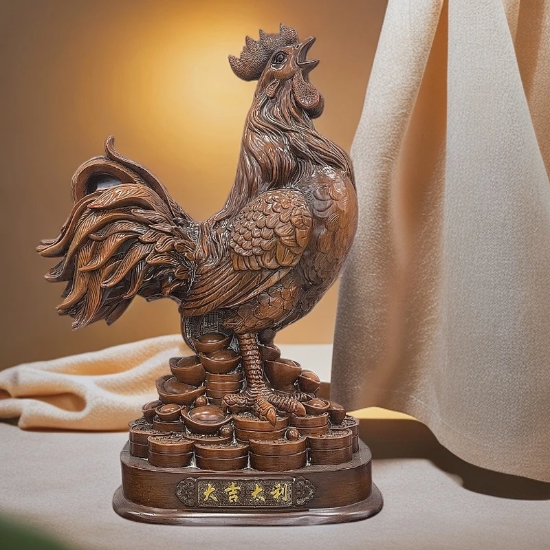 长34高50cm大号精美公鸡生肖创意摆件乔迁开业大吉大利高端大礼品