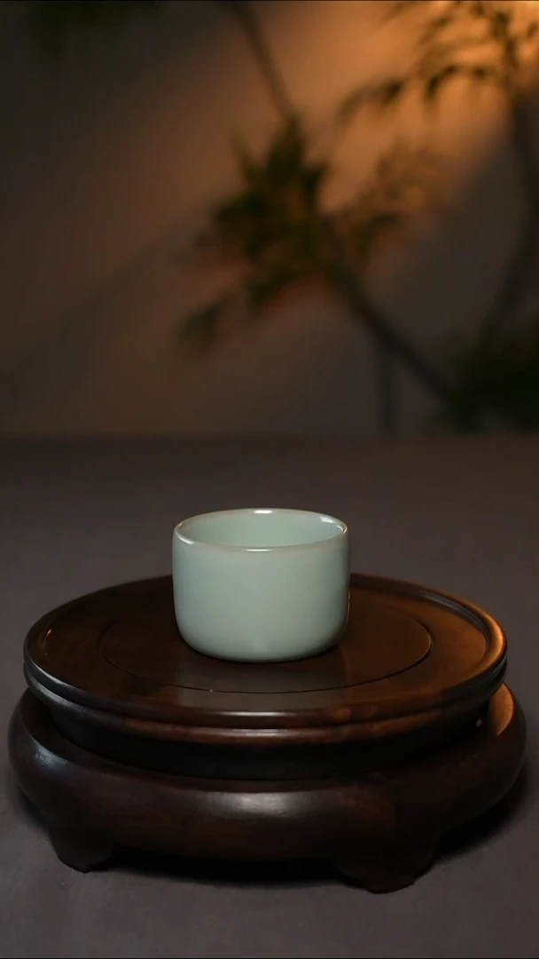 柴烧仿古釉原产地定心杯