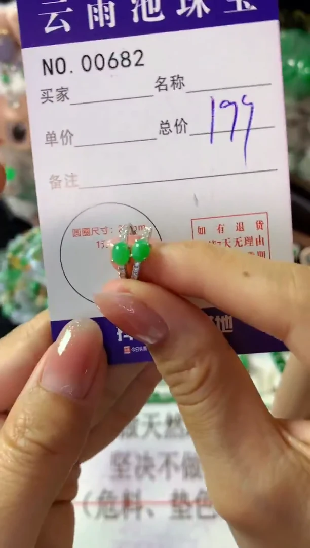 银S925镶嵌翡翠耳饰翡翠