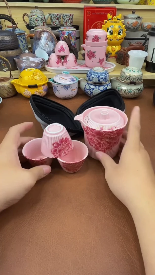 陶瓷茶具摆件旅行套组