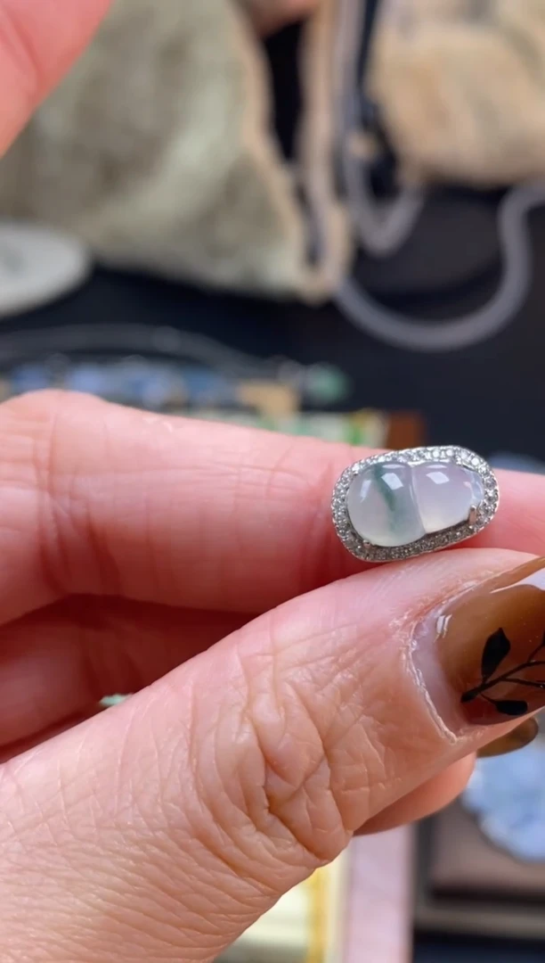 颈饰银S925镶嵌翡翠净货15357