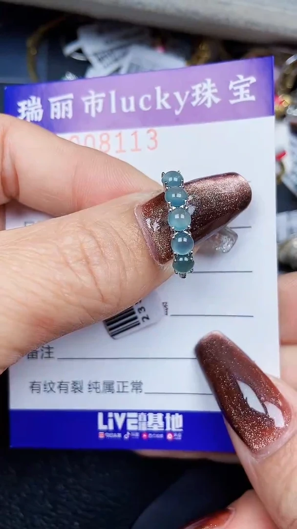 颈饰银S925镶嵌翡翠8113