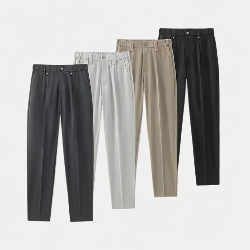 2025春夏新款半松紧垂感休闲裤潮流夏季裤子西装裤薄款长裤