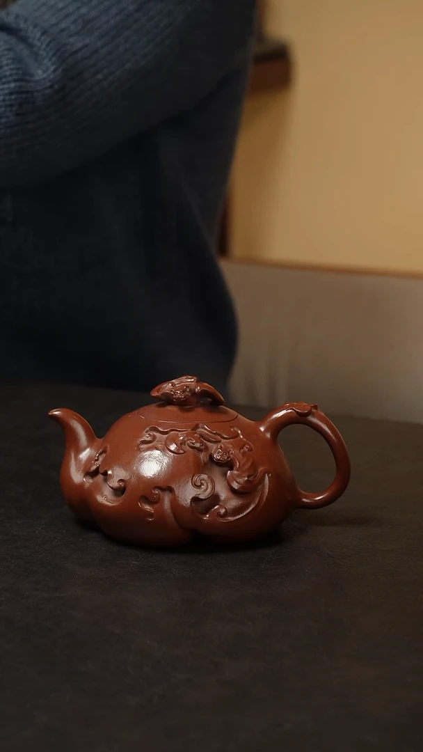 茶壶紫砂づ****→五福朱泥大红袍