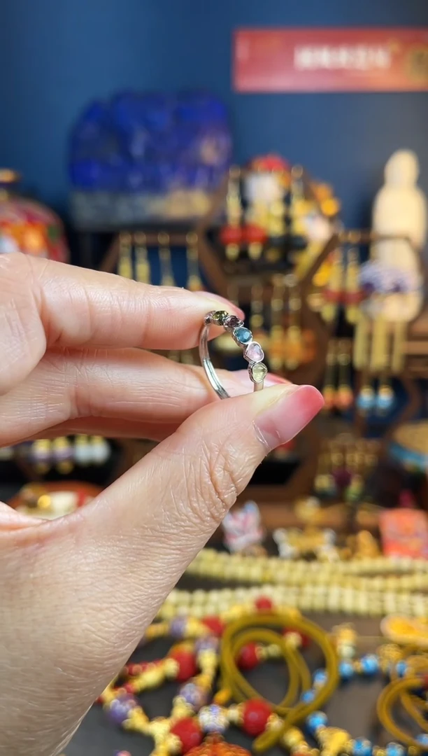 【闪购商品】碧玺戒指银S925镶嵌戒指