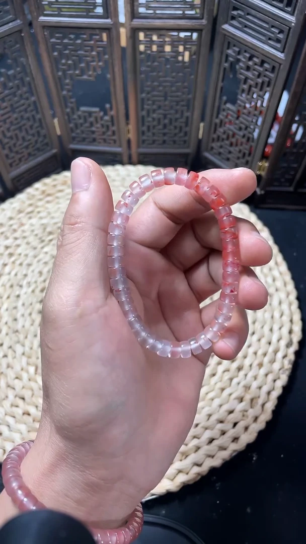 未镶嵌手串南红玛瑙冰飘渐变直切手串7mm