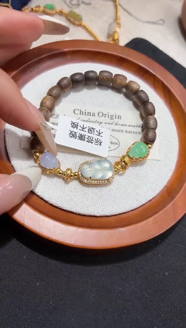 吊坠(不含链)银S925镶嵌翡翠手串