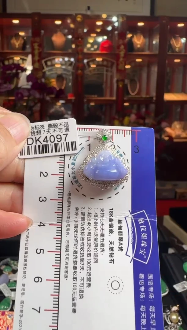 【闪购商品】翡翠颈饰18K金镶嵌DK4097冰紫佛公