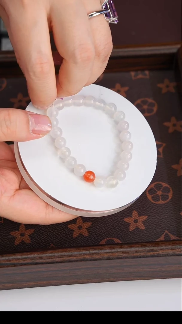 未镶嵌手链水晶8mm白玛瑙手串mn8203