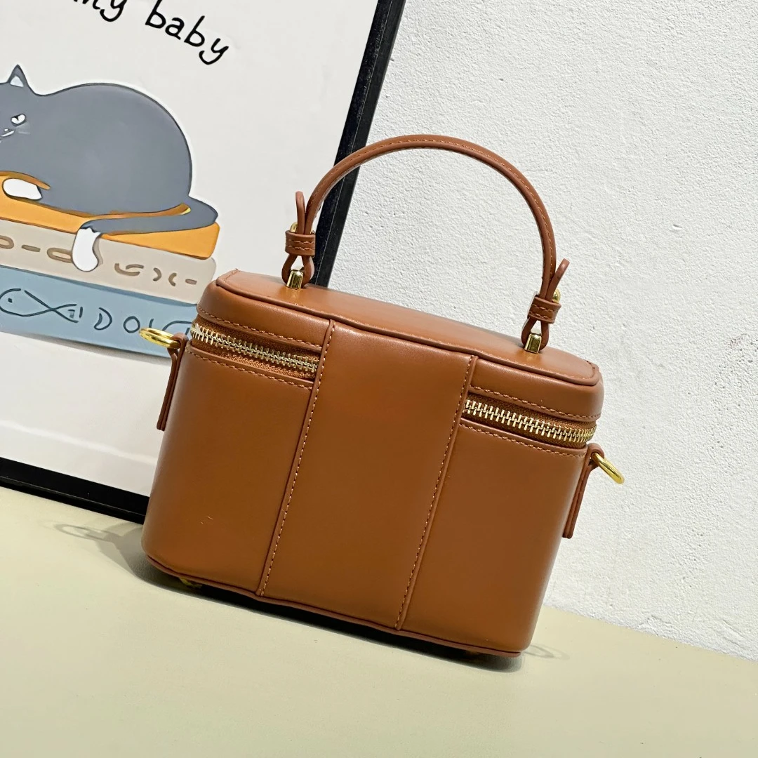 【小裴DY6016】气质手提包轻奢小众百搭女士棕色简约手提包包盒子包