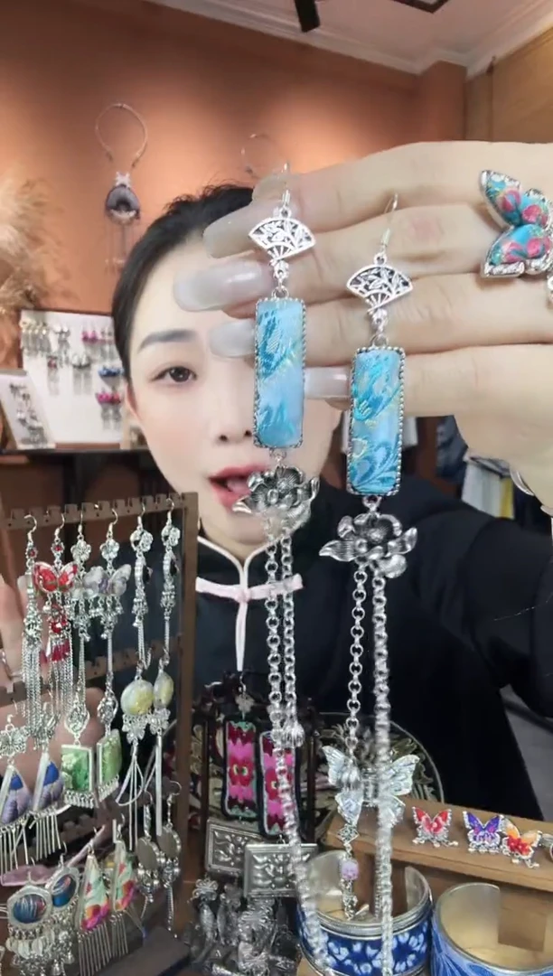 刺绣纯手工民族风耳环