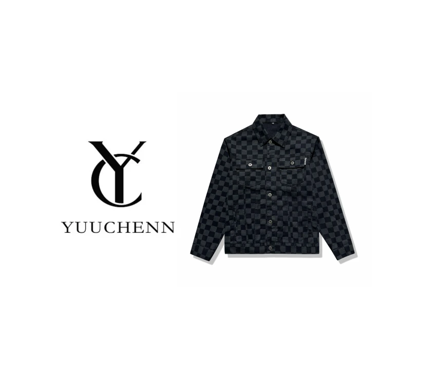 【YUUCHENN】-新款夹克美式潮牌棋盘格子衫长袖翻领牛仔外套-XX035E