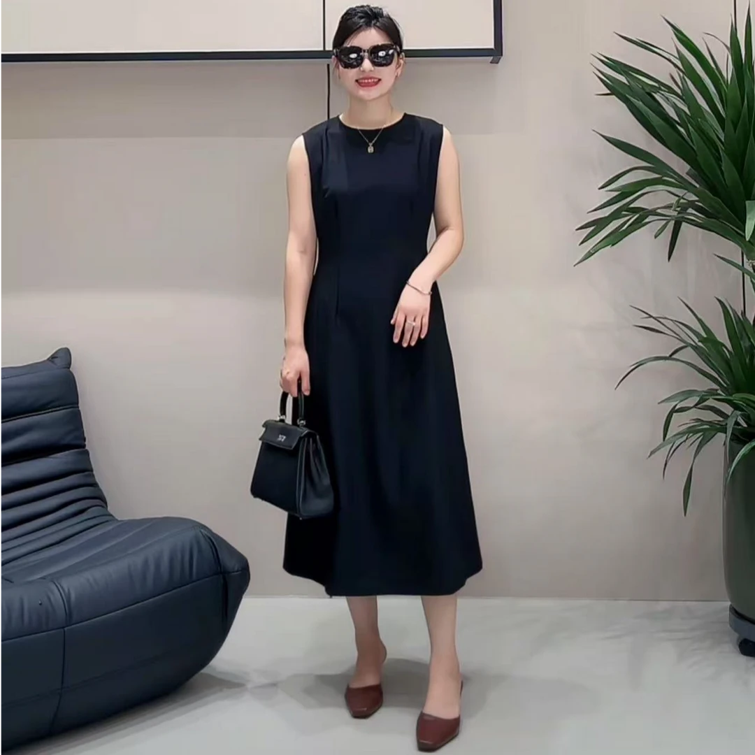 【夏季新款】设计师定制款法式高级感收腰无袖背心裙M20