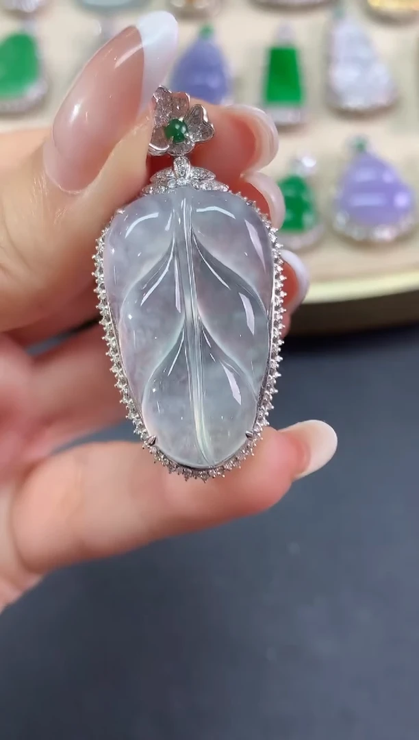 吊坠(不含链)18K金镶嵌翡翠吊坠(不含链)|8800