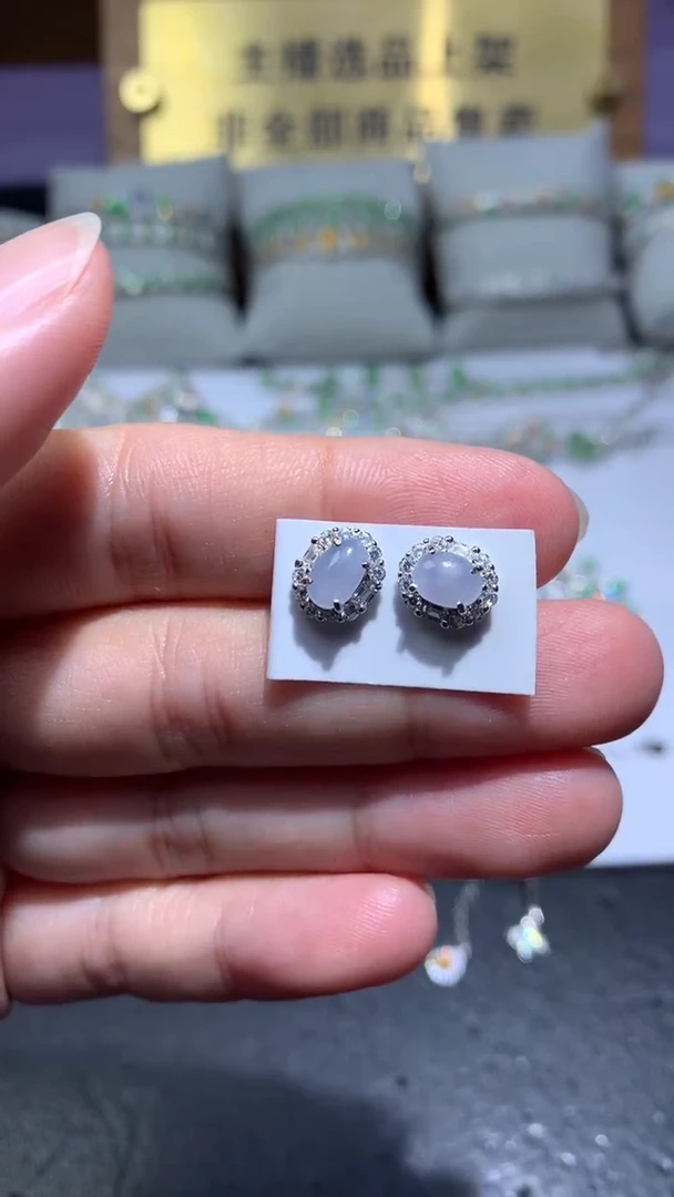 颈饰银S925镶嵌翡翠净货