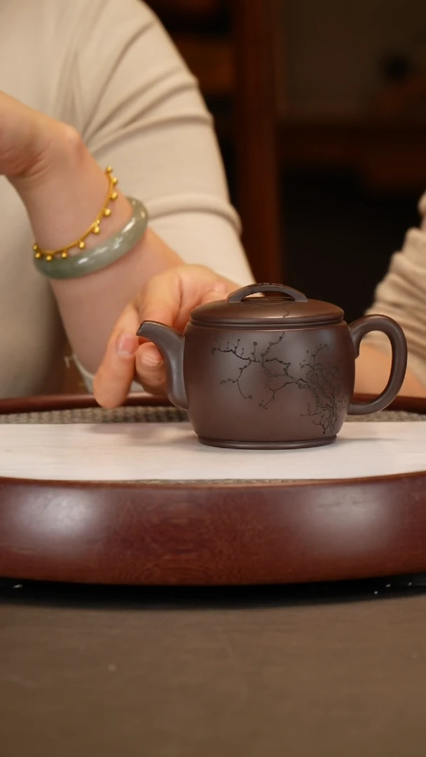 【闪购商品】紫砂茶壶【汪叶】紫泥汉瓦  280CC