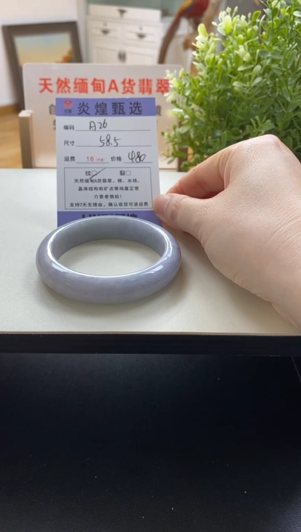 未镶嵌手镯翡翠圈口58.5编码a26