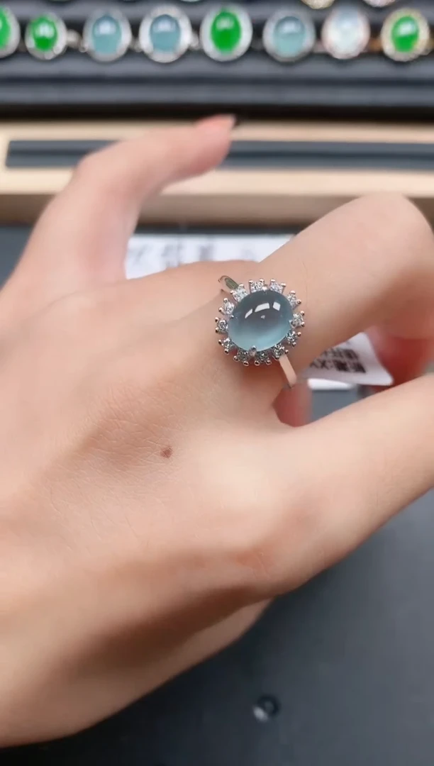 翡翠戒指银S925镶嵌11