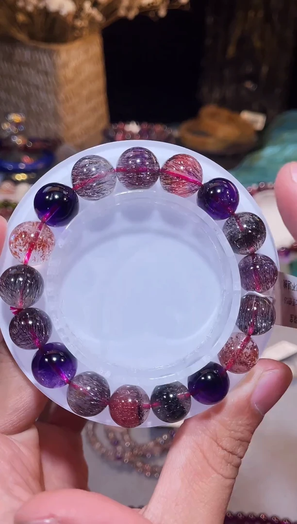 未镶嵌手链水晶黑加仑超七11m+