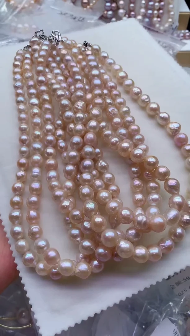 淡水珍珠合金项链多样性发其一，非无暇
