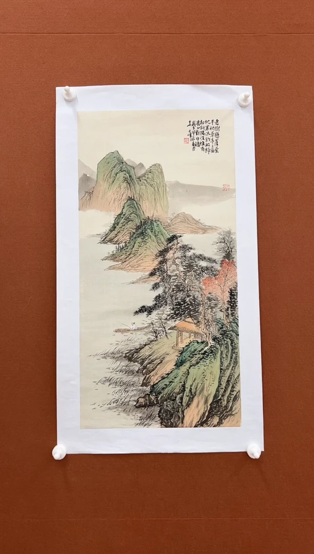 国画李文峰四尺四开仿古青绿