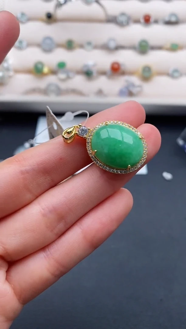 银S925镶嵌戒指翡翠2222222+10