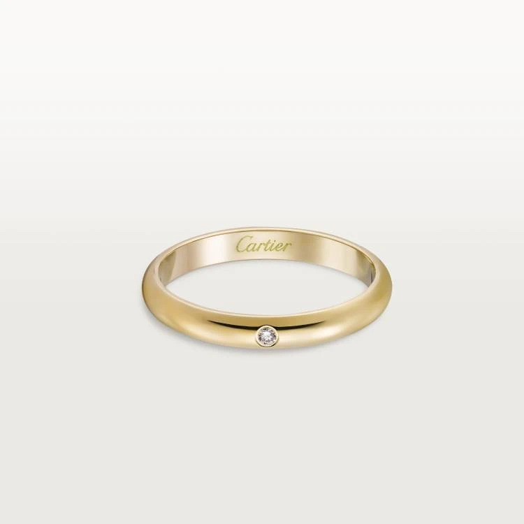 99新 Cartier/卡地亚 卡地亚18k单钻戒指51码2.2克
