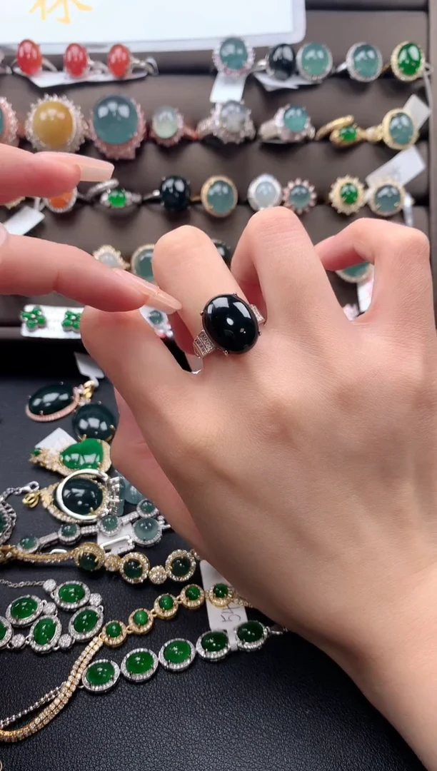 【闪购商品】翡翠戒指银S925镶嵌3213231