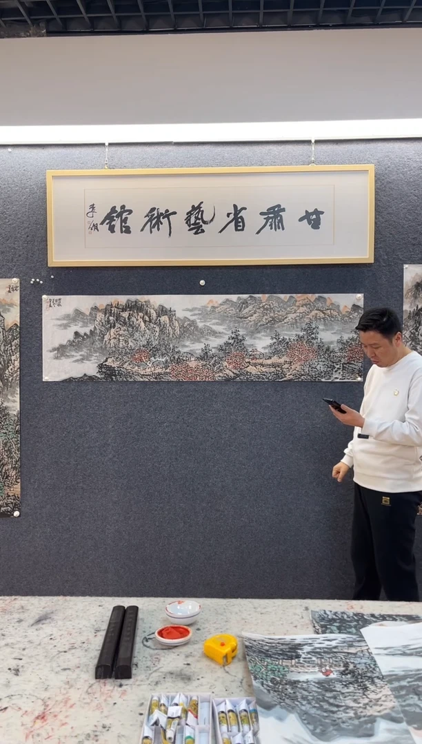 国画徐会Y六尺对开山水