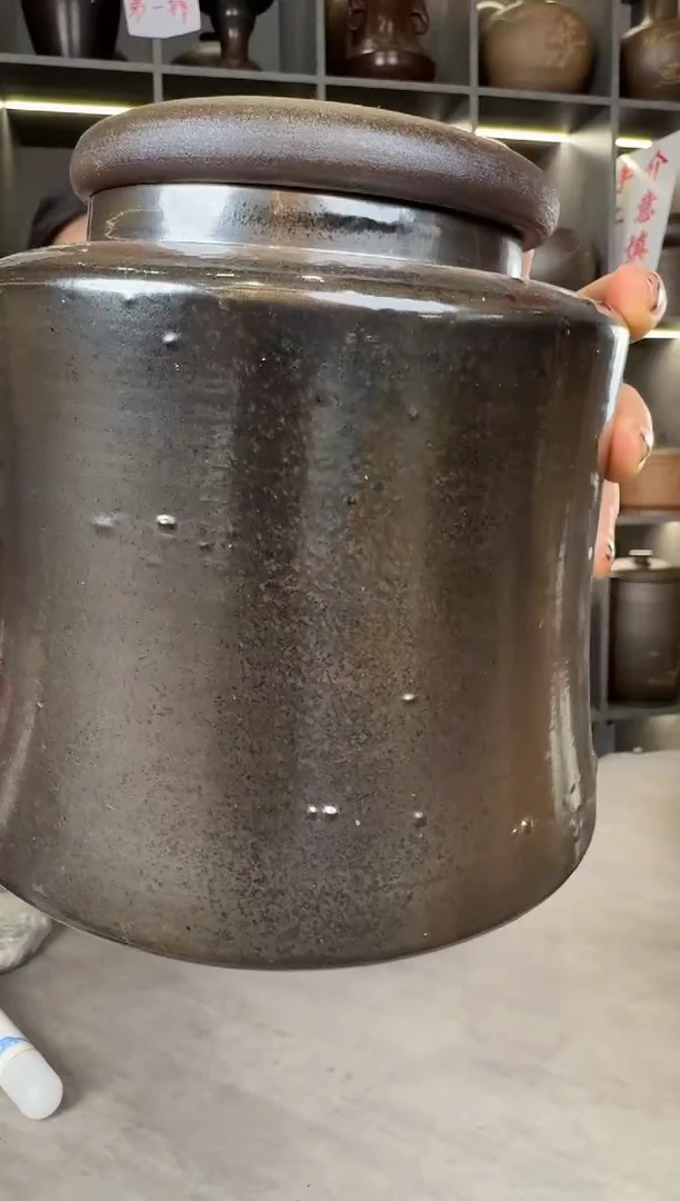 【闪购商品】罐本陶手作泥兴陶手工腰身柴烧罐8两（有泡