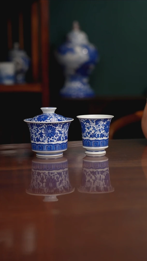 晓月柴窑 缠枝一套