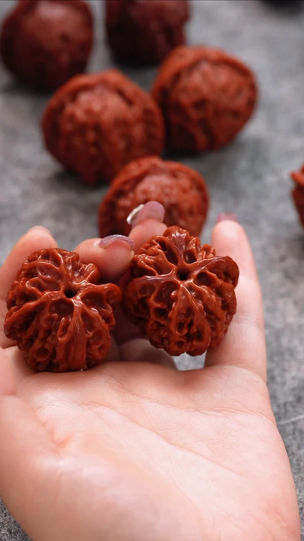 桃核把件文玩核桃 手把件 苹果园 38mm