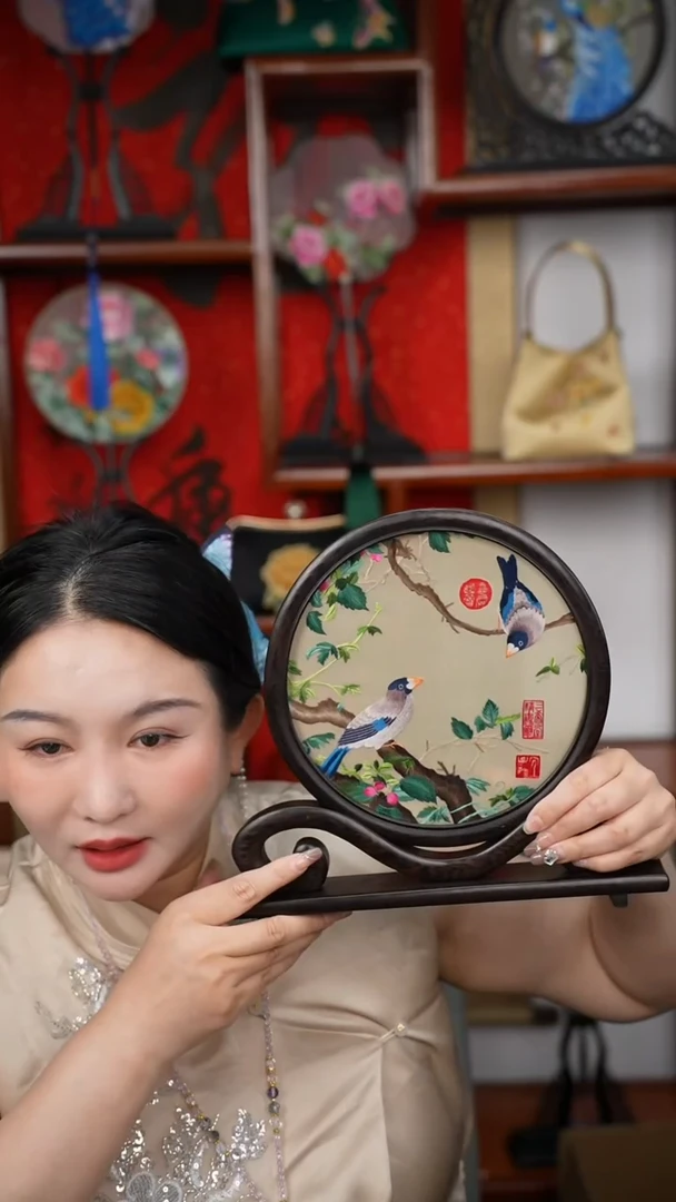 刺绣摆件绣花双面