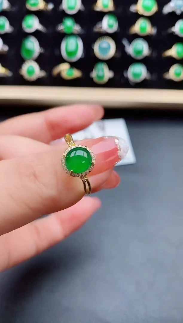 【闪购商品】翡翠戒指银S925镶嵌058005