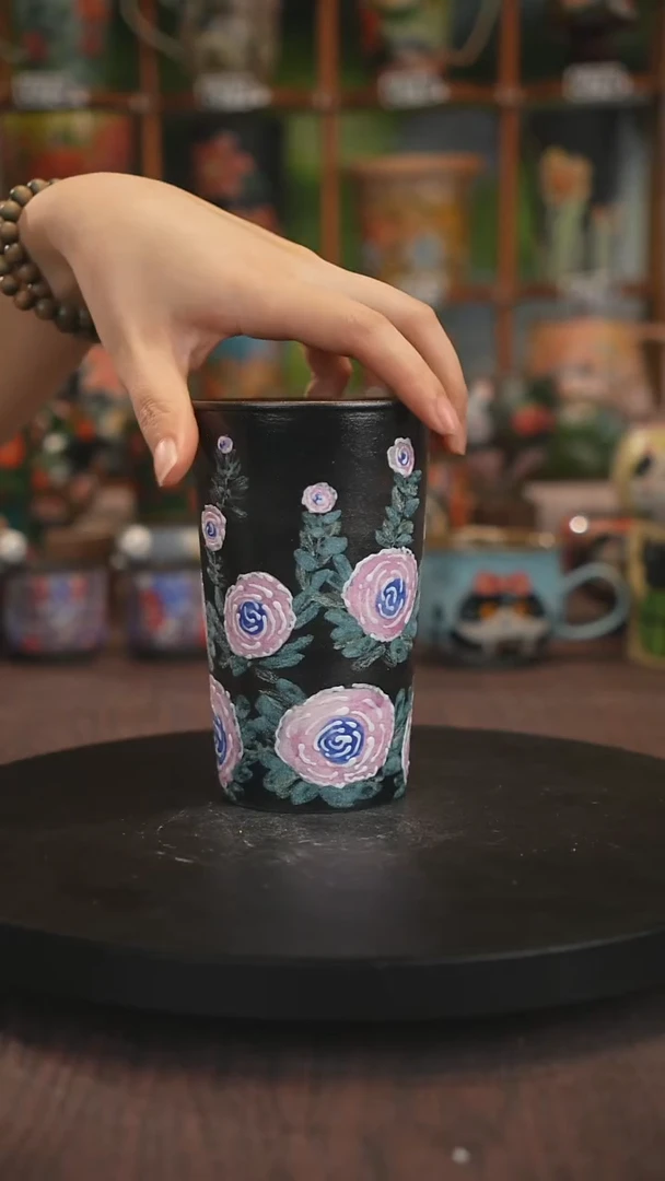 紫砂油画手绘釉下彩