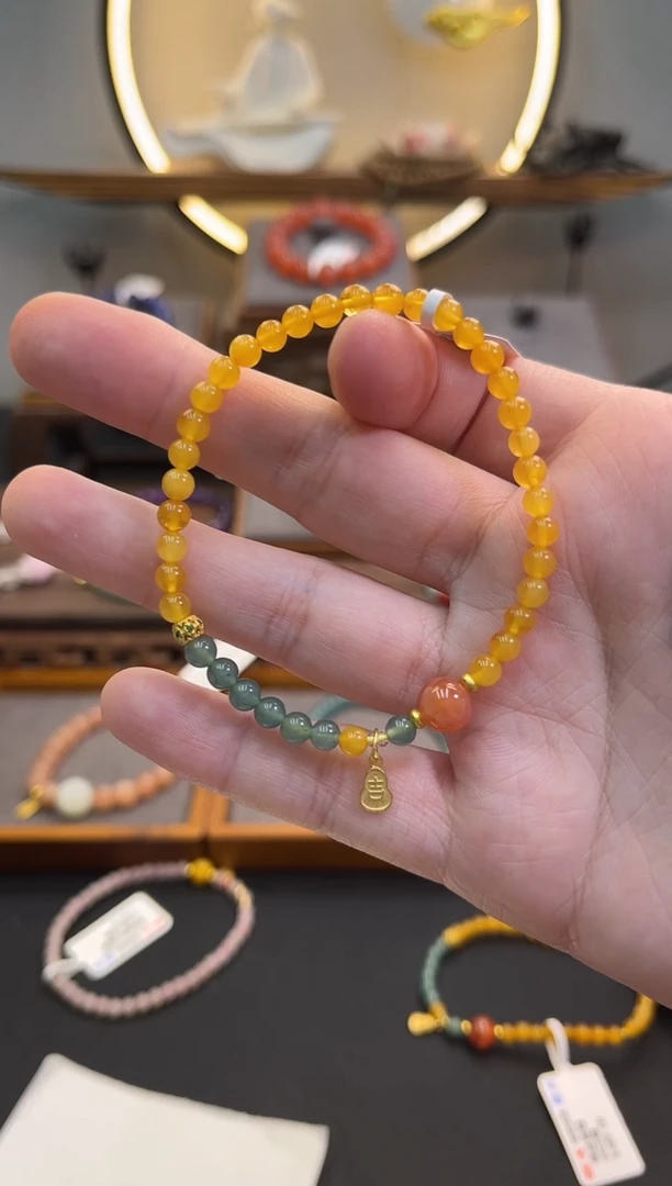 未镶嵌蜜蜡手链货号840