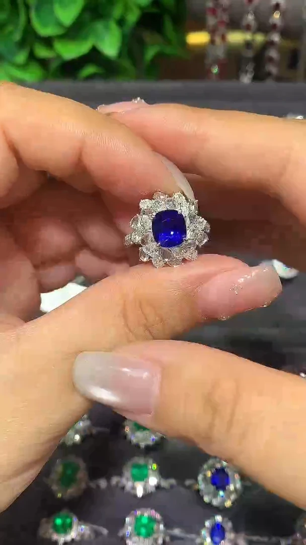 戒指蓝宝石铂Pt950镶嵌3.07ct