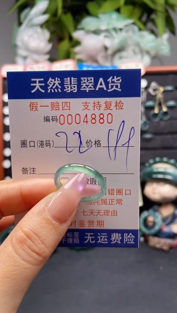 未镶嵌戒指翡翠22*4880