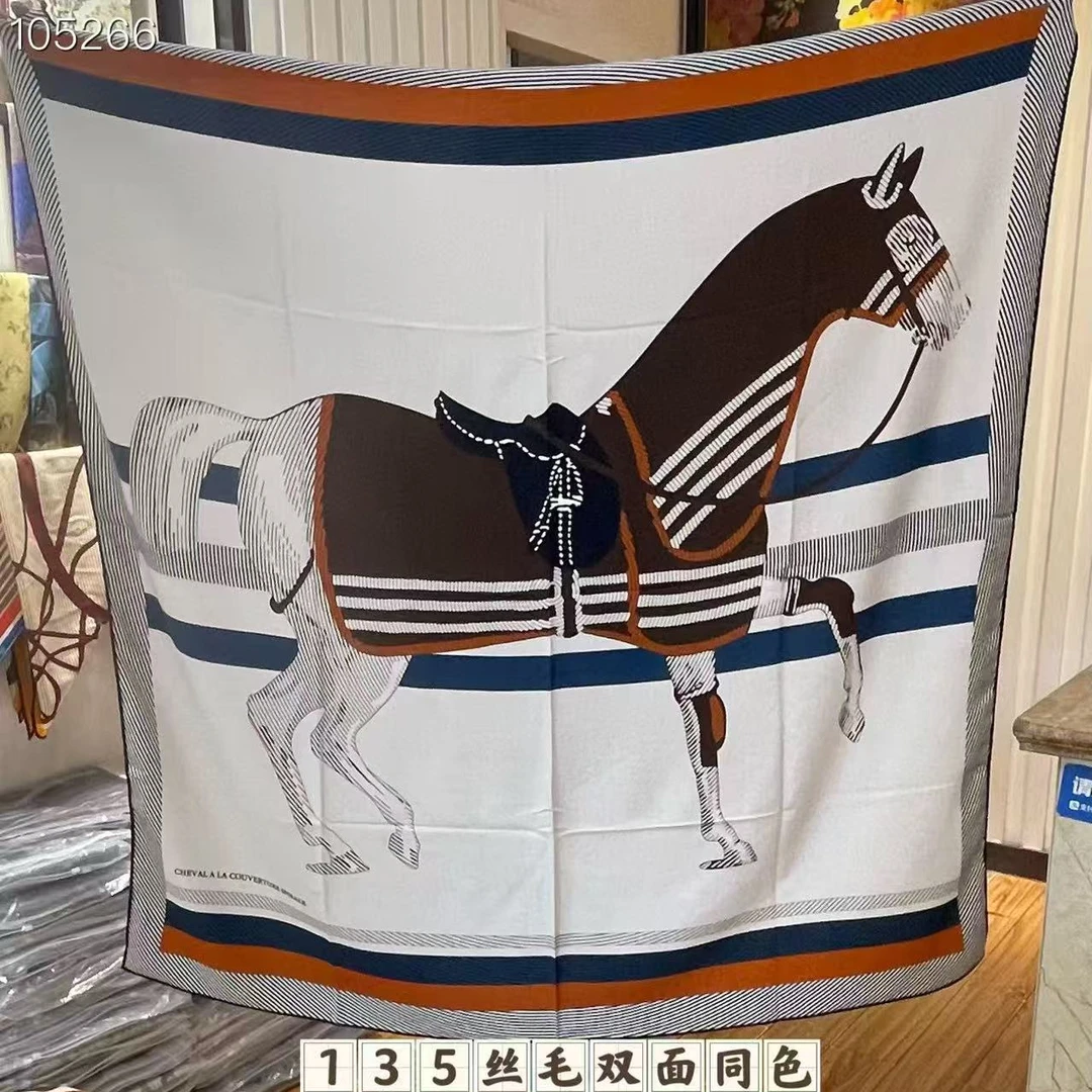 【赛马】130cm逐梦鸟100%羊毛双面秋冬时尚百搭高端围巾披肩