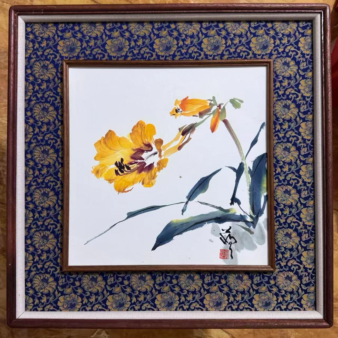 16花开富贵牡丹花自贴画客厅玄关国风竖版现代装饰