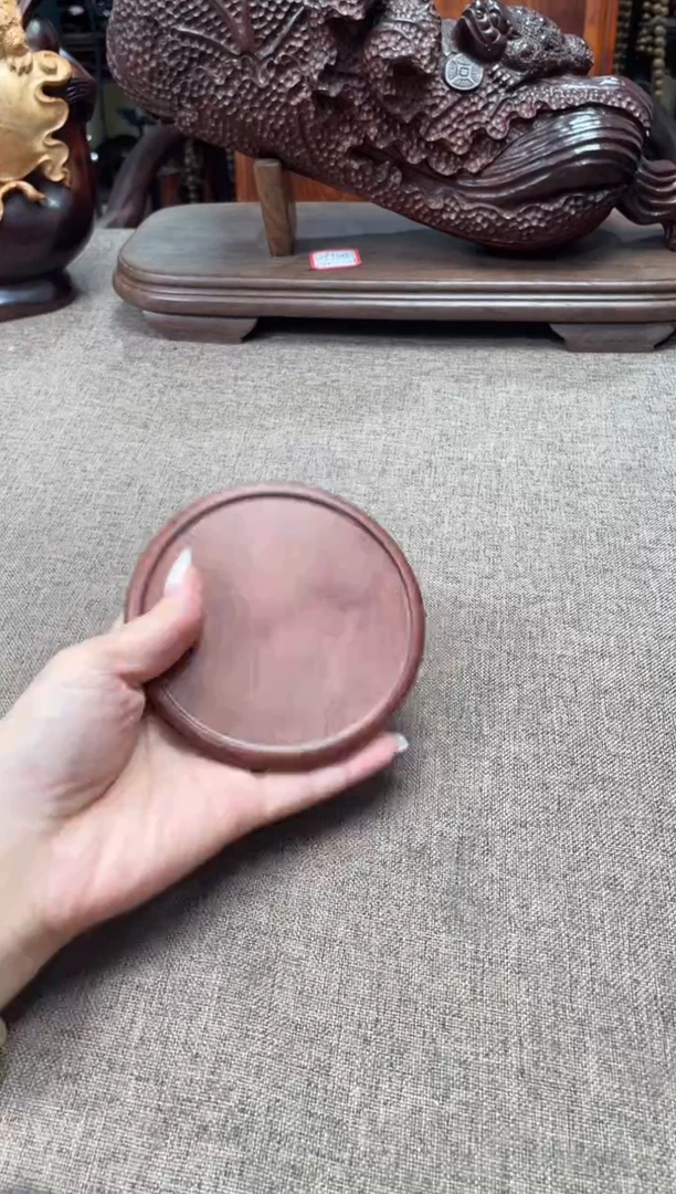 大果紫檀（缅甸花梨）杯垫多样发其一10cm