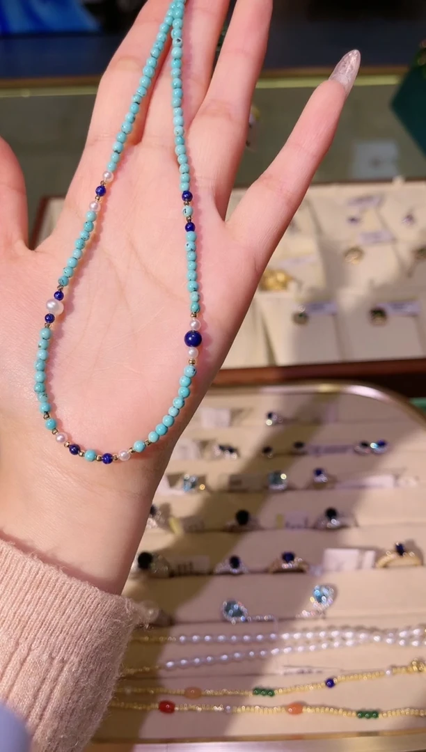 【闪购商品】绿松石颈饰18K金镶嵌绿松石项链