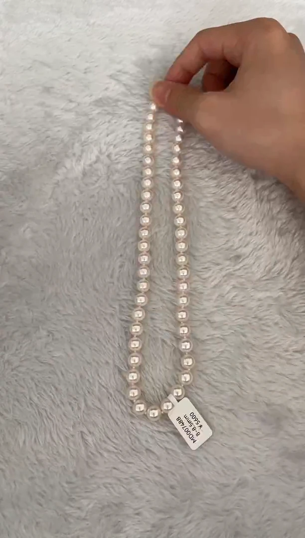 海水珍珠银S925镶嵌项链AK8-8.5mm（多样性发一）