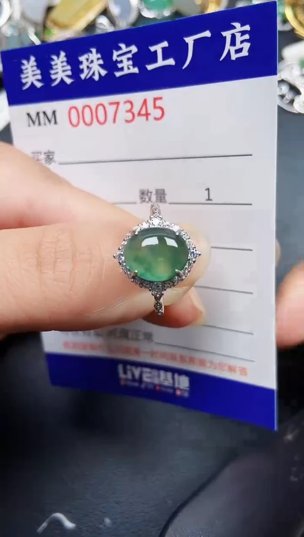 翡翠银S925镶嵌颈饰7345