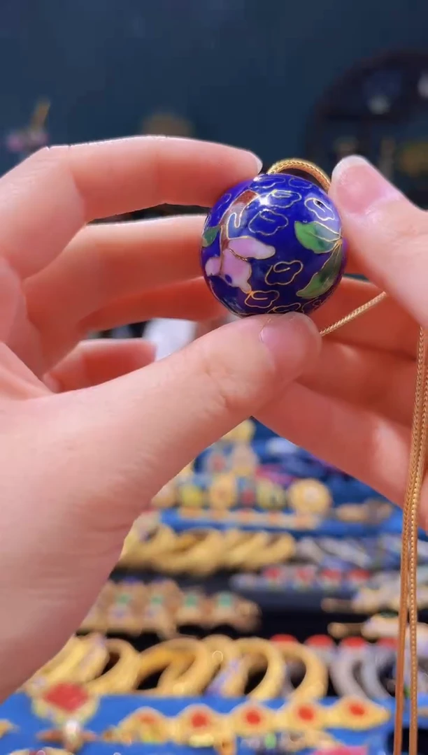 【闪购商品】景泰蓝3.0大珠子+链子 宝蓝色