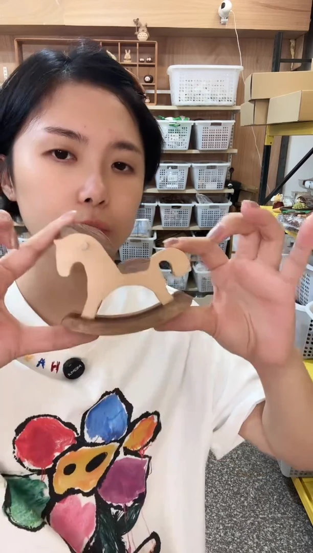木原木小木马摆件瑕疵