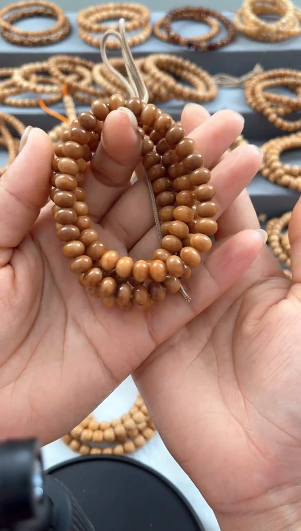 龙脊菩提手串龙脊卡8苹果珠脖挂 深透 陈籽