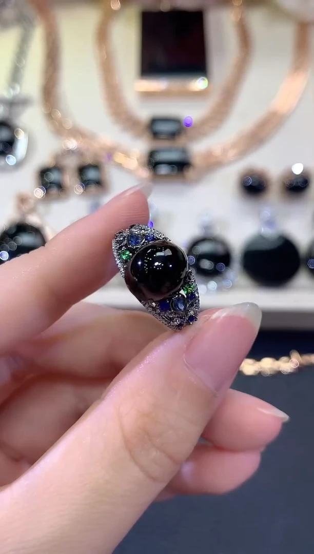 18K金镶嵌戒指翡翠c58